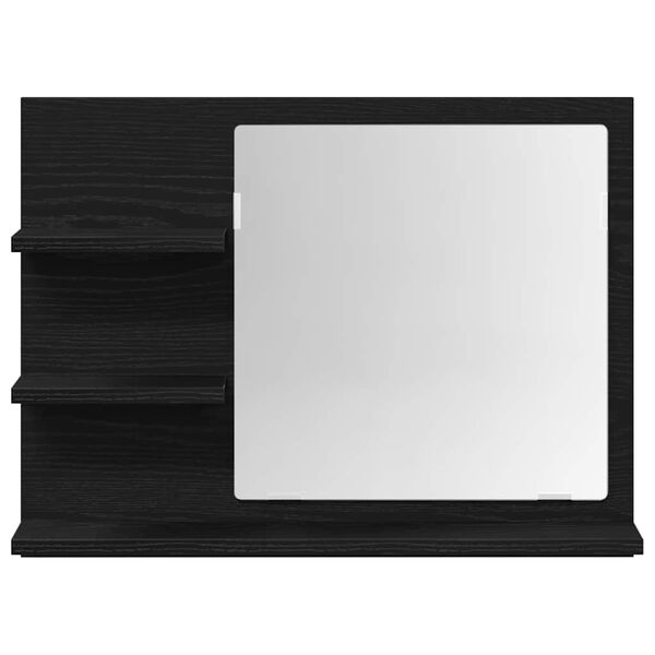 vidaXL Καθρέφτης Μπάνιου Μαύρη Δρυς 60 x 10,5 x 45 εκ. Μοριοσανίδα