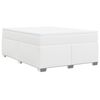 vidaXL Κρεβάτι Boxspring με Στρώμα Λευκό 140x190εκ.από Συνθετικό Δέρμα