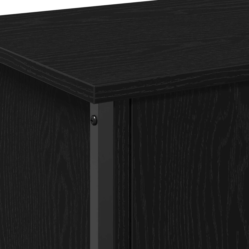 vidaXL TV Stand Μαύρης Δρυός Μαύρη δρυός Μοριοσανίδα, Μέταλλο