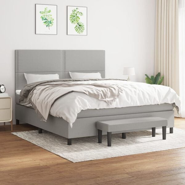 vidaXL &Kappa;&rho;&epsilon;&beta;ά&tau;&iota; Boxspring &mu;&epsilon; &Sigma;&tau;&rho;ώ&mu;&alpha; &Alpha;&nu;&omicron;&iota;&chi;&tau;ό &Gamma;&kappa;&rho;&iota; 180x200 &epsilon;&kappa;. &Upsilon;&phi;&alpha;&sigma;&mu;ά&tau;&iota;&nu;&omicron;