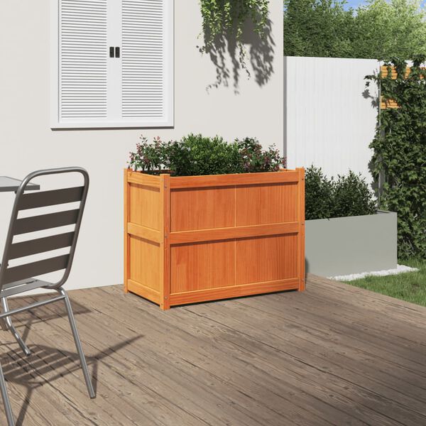 vidaXL Ζαρντινιέρα Καφέ Κεριού 90 x 50 x 70 εκ. από Μασίφ Ξύλο Πεύκου