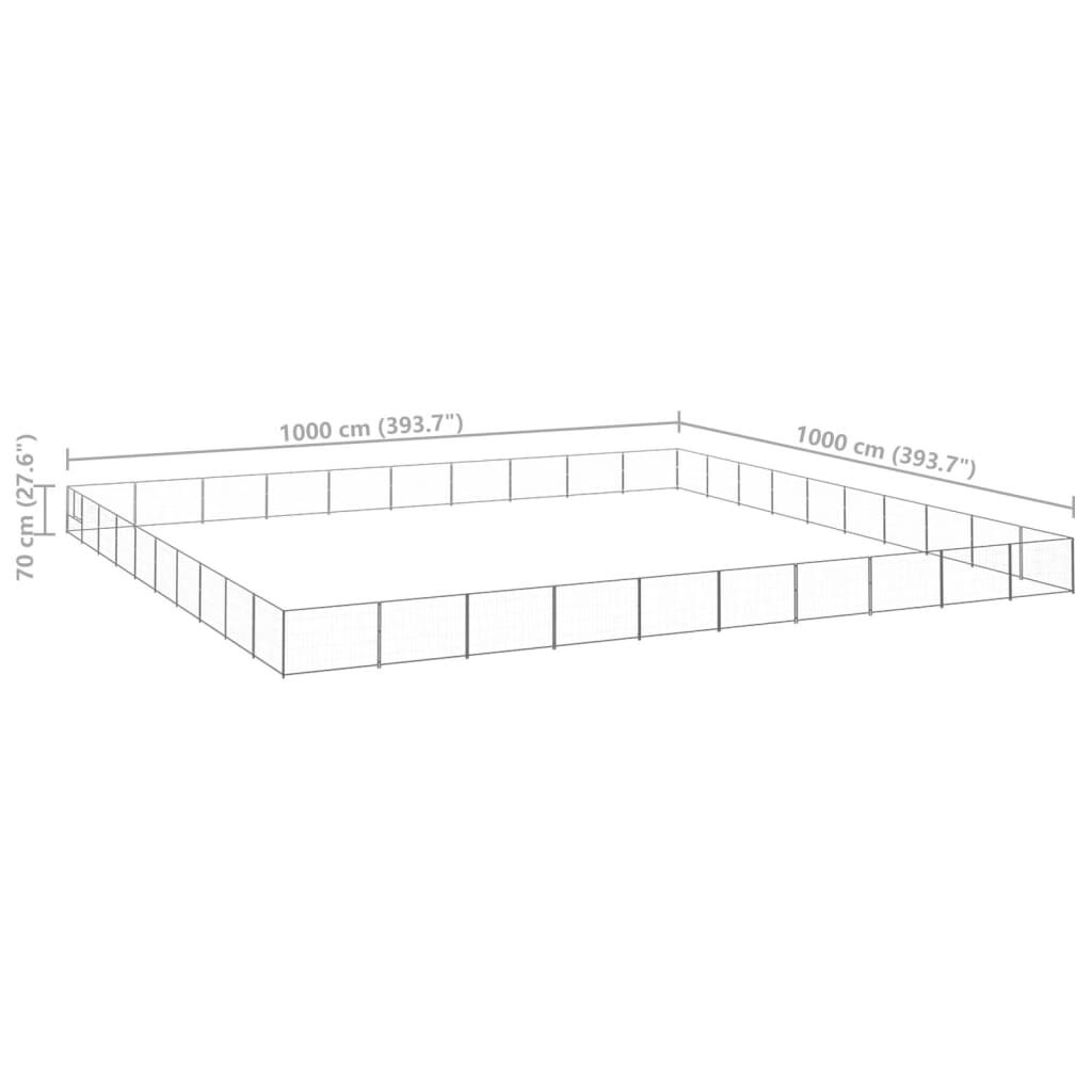 vidaXL Σπιτάκι Σκύλου Ασημί 100 μ² Ατσάλινο