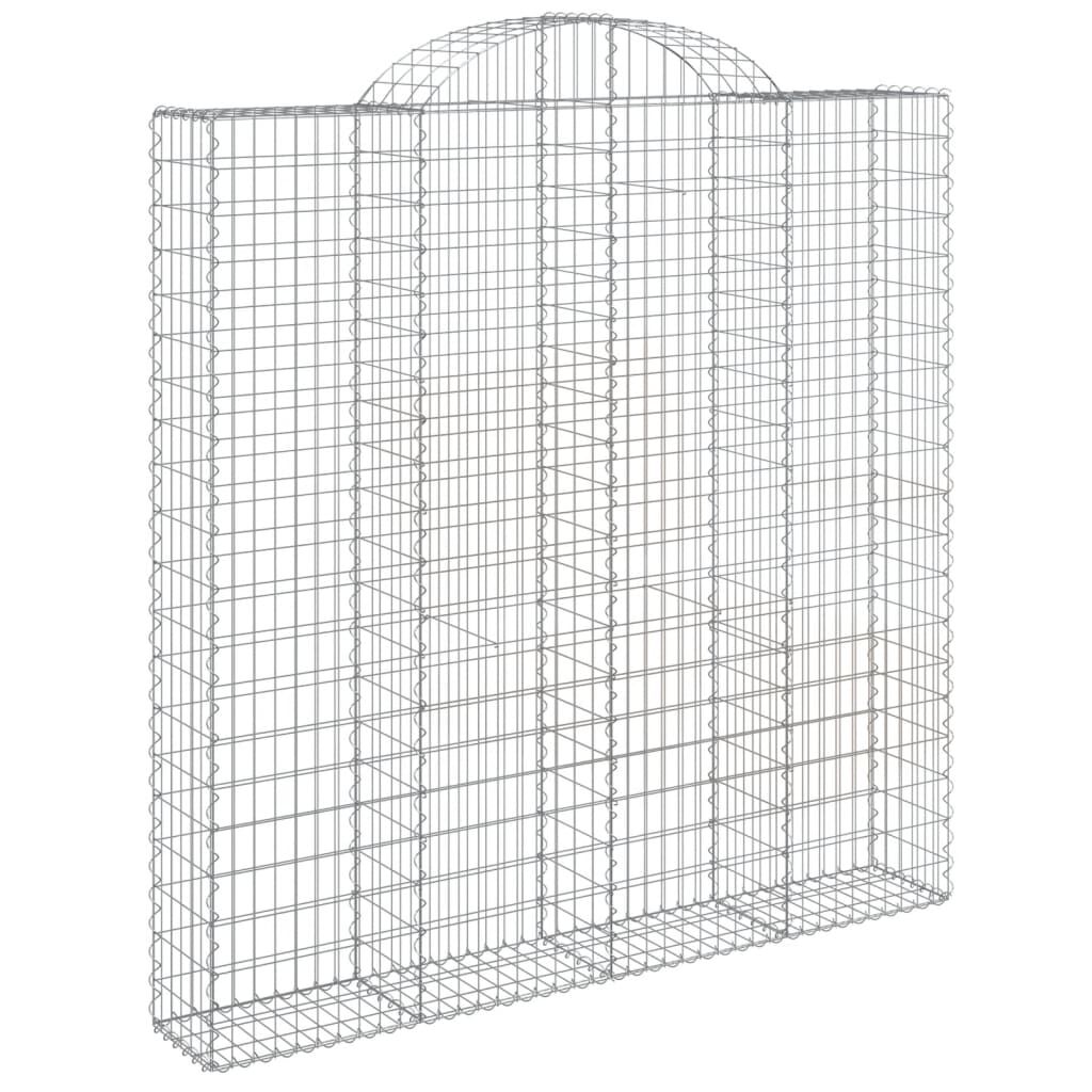 vidaXL Συρματοκιβώτια Τοξωτά 4 τεμ. 200x30x200/220 εκ. Γαλβαν. Ατσάλι