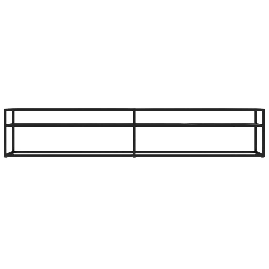 vidaXL Έπιπλο Τηλεόρασης Μαύρο Όψη Μαρμάρου 220x40x40,5εκ Ψημένο Γυαλί