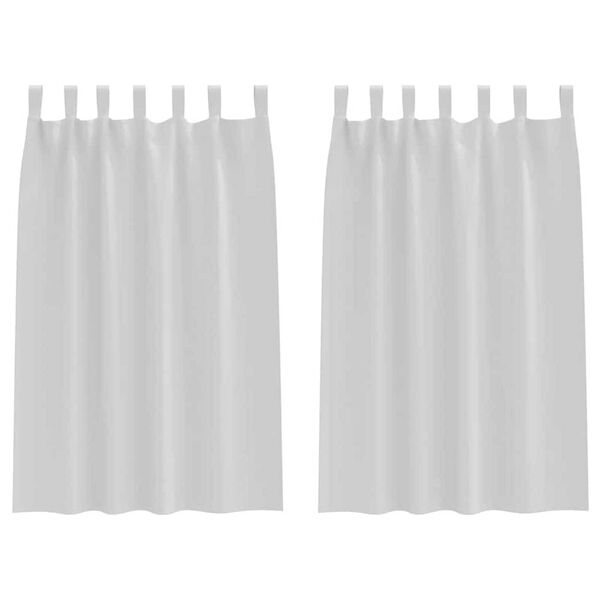 vidaXL Κουρτίνες με κουρτίνες 2 pcs Ανοιχτό Γκρι Πολυεστέρας