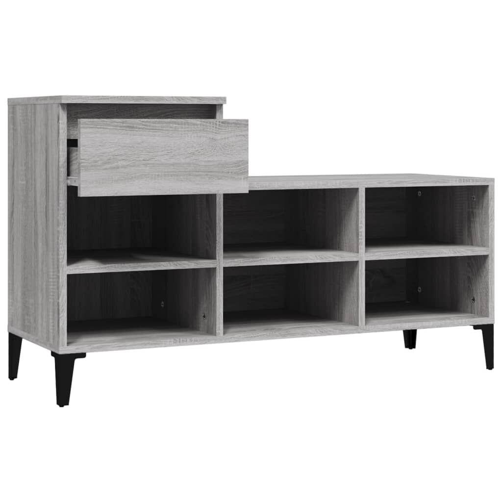 vidaXL Παπουτσοθήκη Γκρι Sonoma 102x36x60 εκ. από Επεξεργασμένο Ξύλο