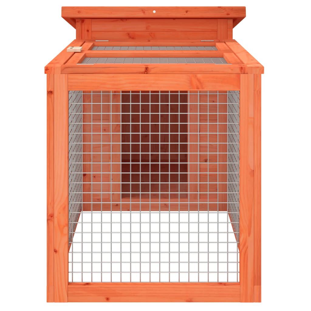 vidaXL Κλουβί Κουνελιών Καφέ 100,5 x 54 x 55 εκ. Μασίφ Ξύλο Πεύκου