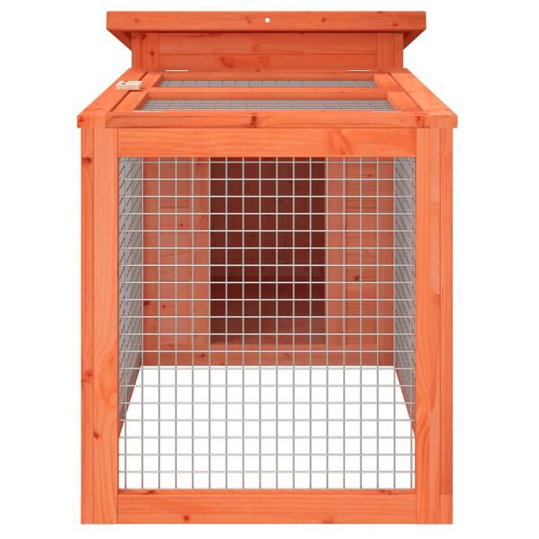 vidaXL Κλουβί Κουνελιών Καφέ 100,5 x 54 x 55 εκ. Μασίφ Ξύλο Πεύκου