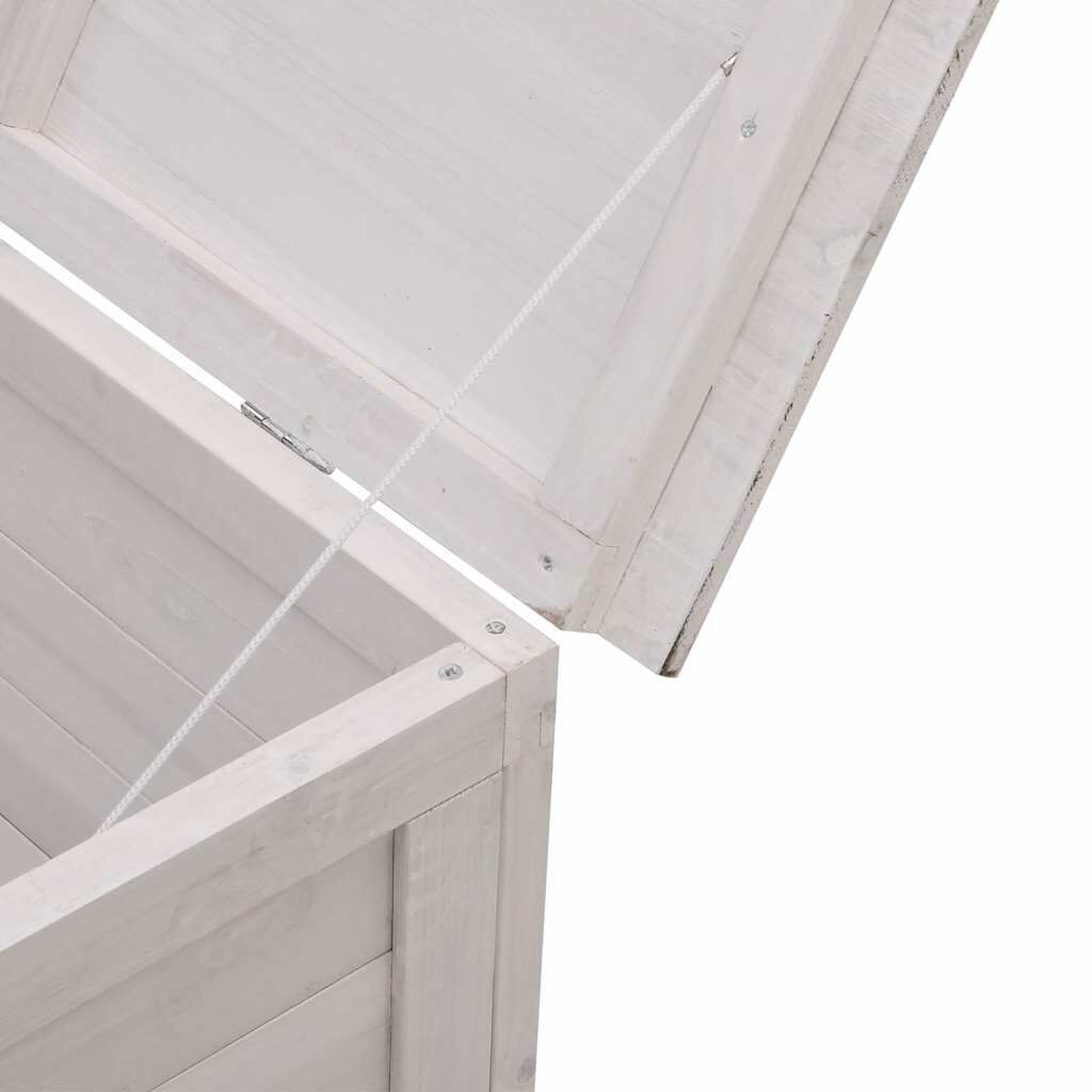 vidaXL Μπαούλο Αποθ. Κήπου Λευκό 50 x 49 x 56,5 εκ. Μασίφ Ξύλο Ελάτης