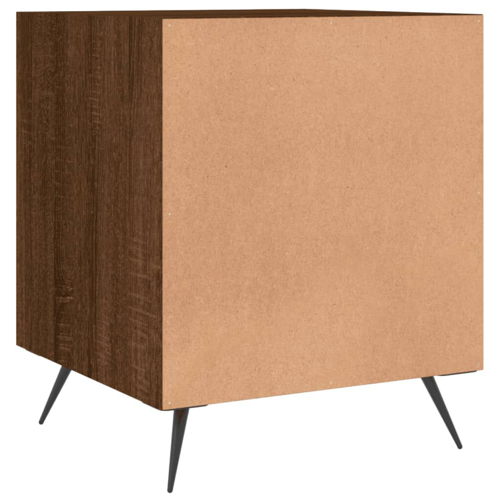vidaXL Κομοδίνα 2 τεμ. Καφέ Δρυς 40 x 40 x 50 εκ. από Επεξεργ. Ξύλο