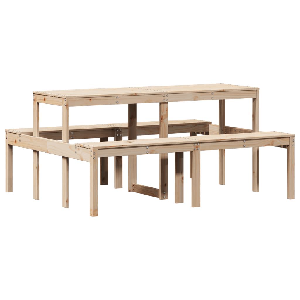 vidaXL Τραπέζι Πικνίκ 160 x 134 x 75 εκ. από Μασίφ Ξύλο Πεύκου