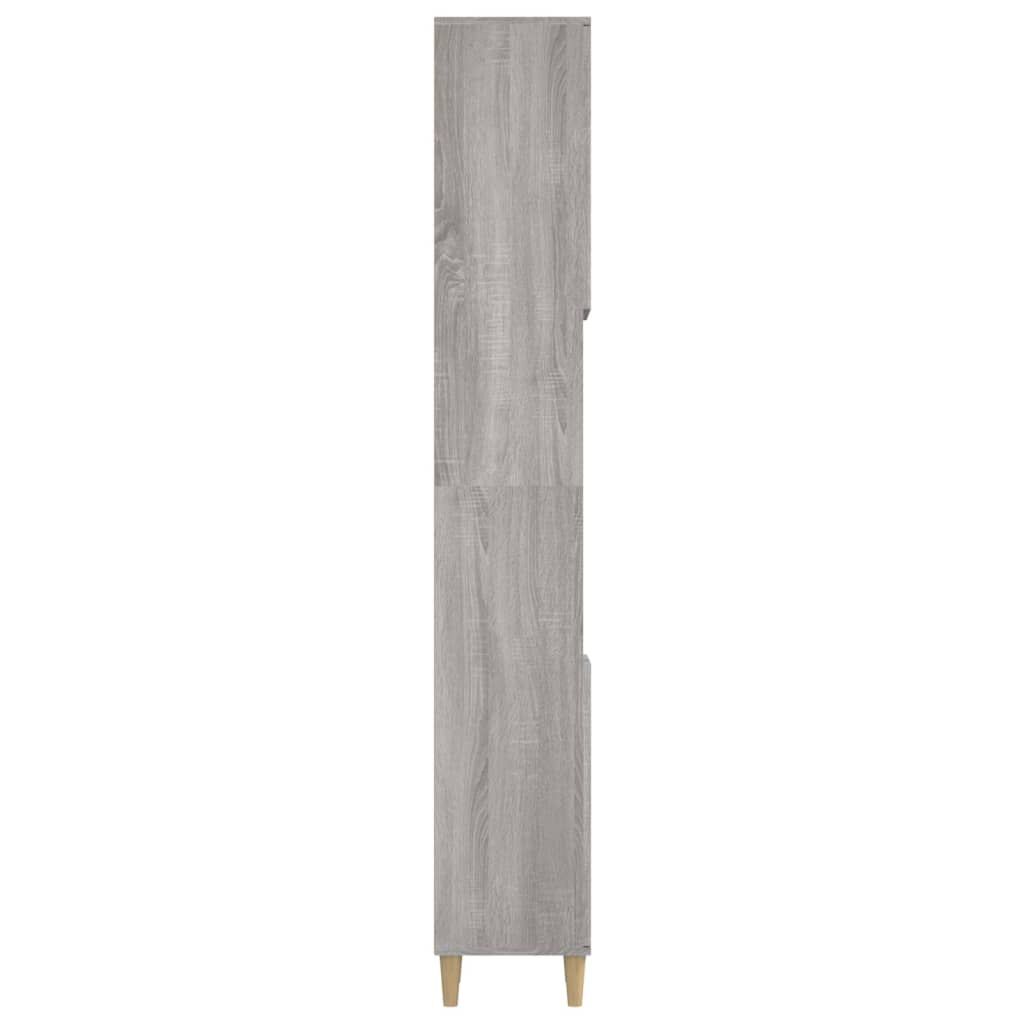 vidaXL Ντουλάπι Μπάνιου Γκρι Sonoma 30x30x190 εκ. Επεξεργασμένο Ξύλο