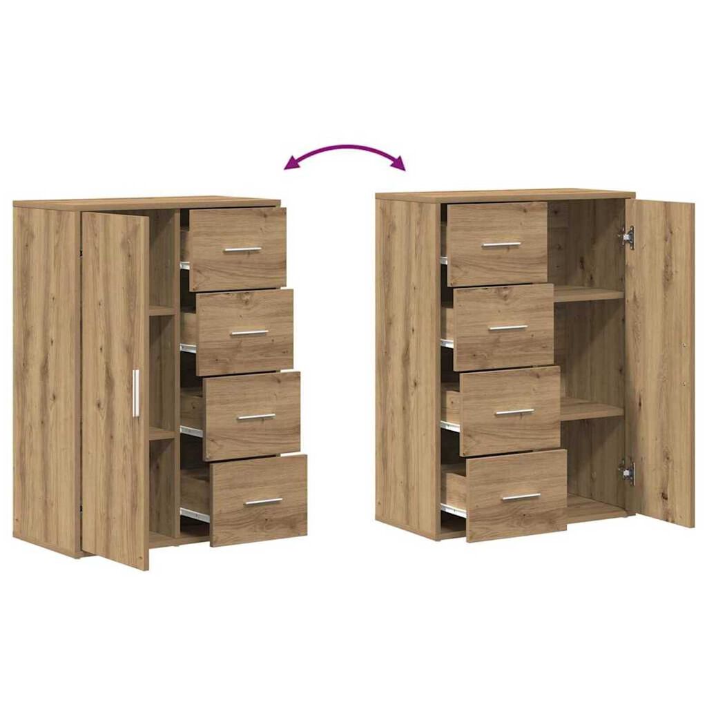 vidaXL Πλαϊνό γραφείο artisan δρυς 60 x 31 x 84 εκ. Επεξεργασμένο ξύλο