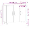 vidaXL Ντουλάπι Sonoma δρυς 90x34x80 εκ. Επεξεργασμένο Ξύλο