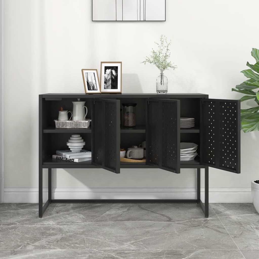 vidaXL Μπουφές Μαύρος 105 x 35 x 75 εκ. από Ατσάλι