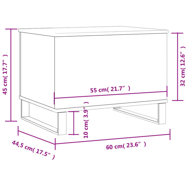 vidaXL Τραπεζάκι Σαλονιού Sonoma Δρυς 60x44,5x45εκ. Επεξεργασμένο Ξύλο
