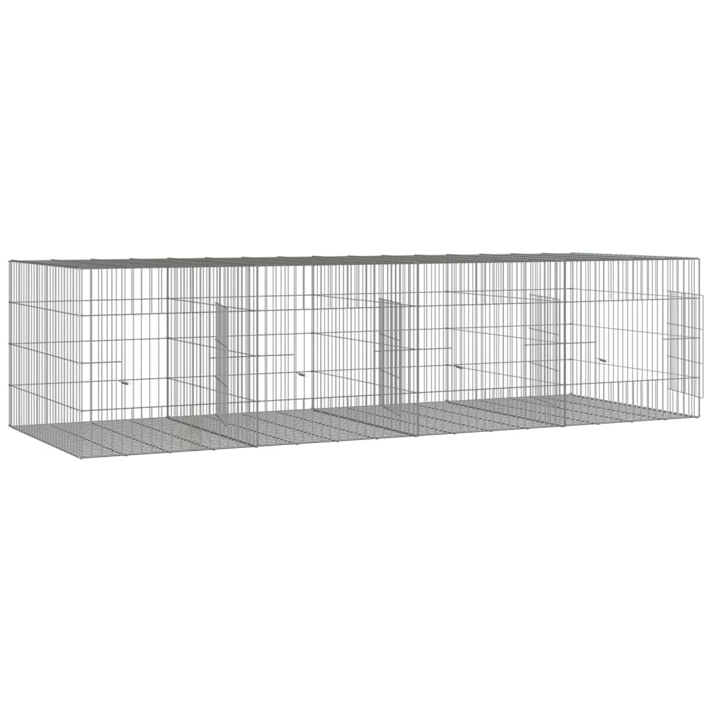 vidaXL Κλουβί Κουνελιών 4 Πάνελ 217x79x54 εκ. από Γαλβανισμένο Σίδερο
