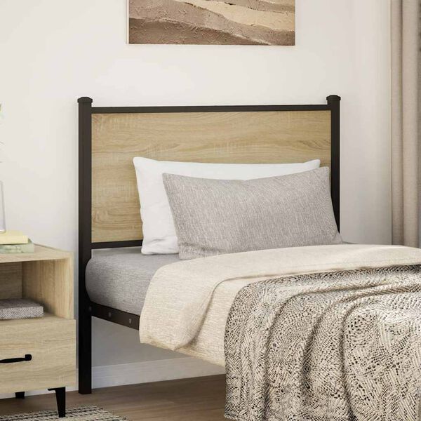 vidaXL Κεφαλάρι Sonoma Δρυς 90 εκ. Επεξεργασμένο Ξύλο/Ατσάλι