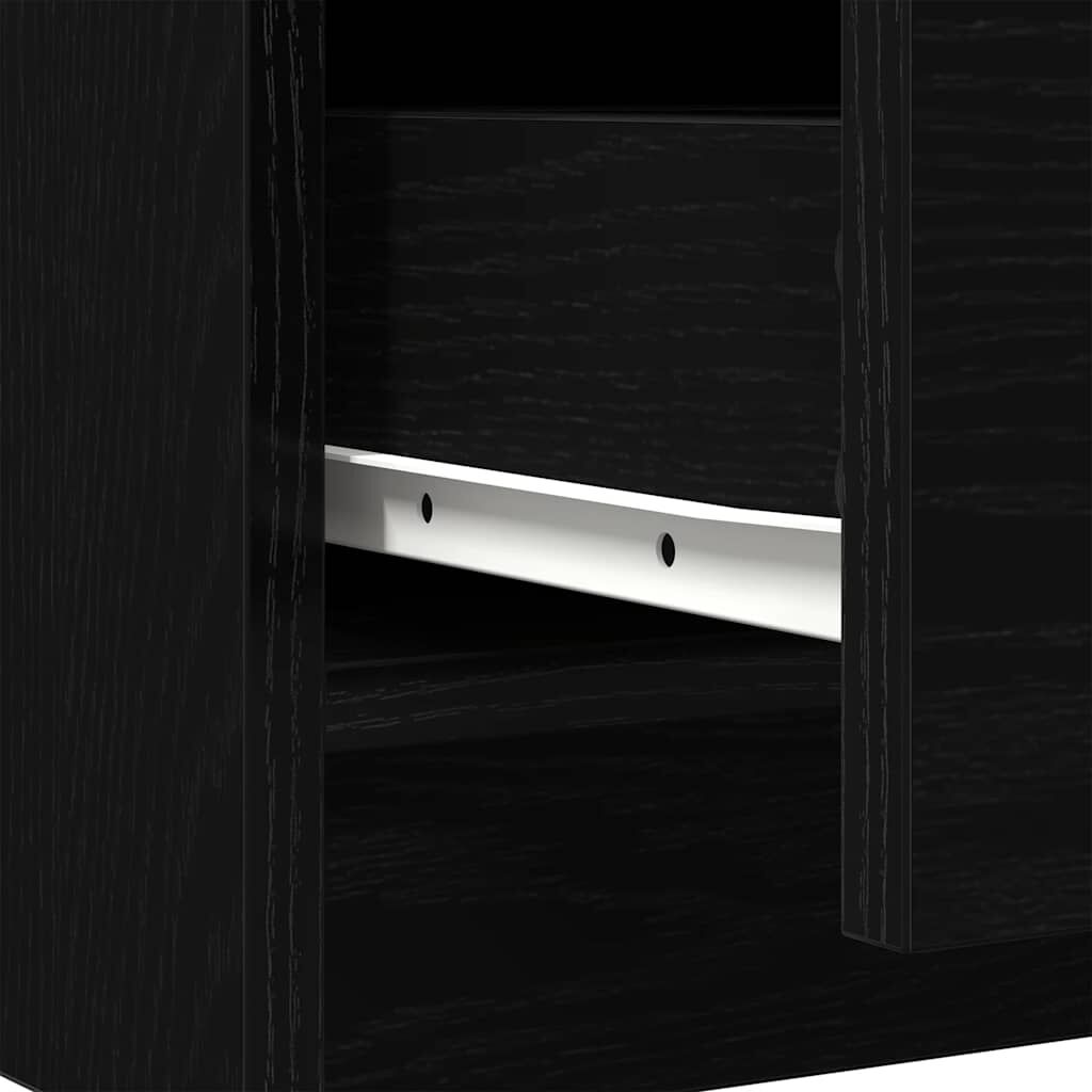 vidaXL Συρταριέρα με Συρτάρια Μαύρη βελανιδιά 71x35x84 εκ. Επεξ. Ξύλο