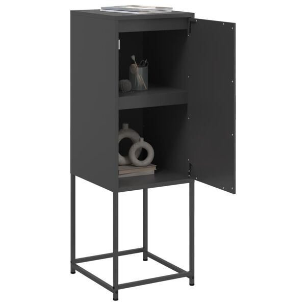 vidaXL Ντουλάπι Μαύρο 36x39x107 εκ. από Ατσάλι