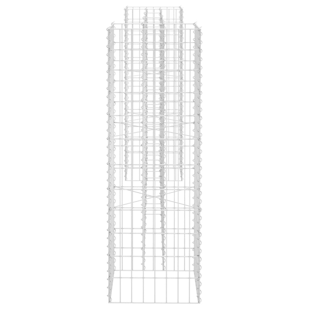 vidaXL Συρματοκιβώτιο Γλάστρα Σχήμα «Η» 260x40x120 εκ. Ατσάλινο Σύρμα