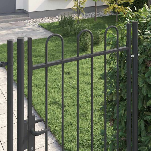 vidaXL Πύλη Φράχτη Γκρι 100 x 175 cm Χάλυβας με Επικάλυψη Πούδρας