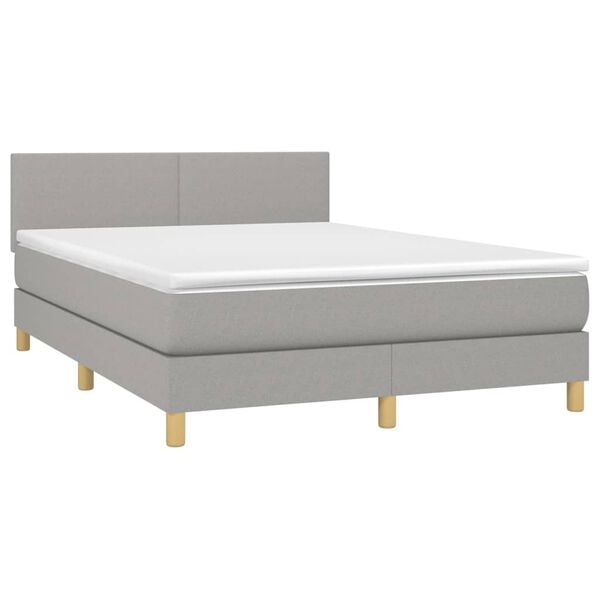vidaXL &Kappa;&rho;&epsilon;&beta;ά&tau;&iota; Boxspring &mu;&epsilon; &Sigma;&tau;&rho;ώ&mu;&alpha; & LED &Alpha;&nu;.&Gamma;&kappa;&rho;&iota; 140x190&epsilon;&kappa;. &Upsilon;&phi;&alpha;&sigma;&mu;ά&tau;&iota;&nu;&omicron;