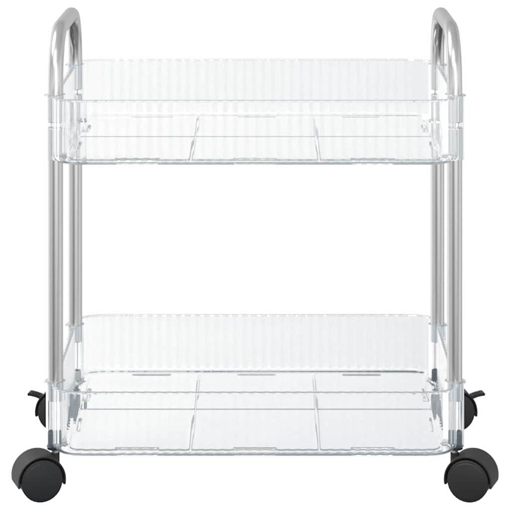 vidaXL Καρότσι αποθήκευσης 2 Επίπεδα Διαφανές 37x28x43,5 εκ. Ακρυλικό