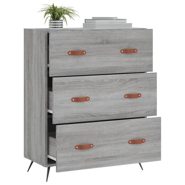 vidaXL Συρταριέρα Γκρι Sonoma 69,5 x 34 x 90 εκ. από Επεξεργ. Ξύλο