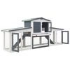 vidaXL Κλουβί Κουνελιών Μεγάλο Γκρι/Λευκό 201 x 45 x 85 εκ. Ξύλινο