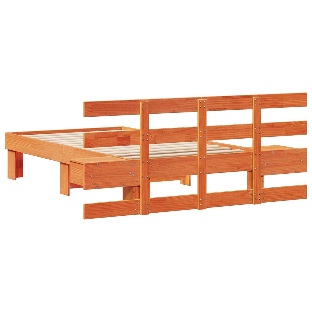 vidaXL Σκελετός Κρεβατιού Καφέ κεριού 75 x 190 cm Συμπαγές ξύλο πεύκου