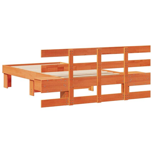 vidaXL Σκελετός Κρεβατιού Καφέ κεριού 75 x 190 cm Συμπαγές ξύλο πεύκου