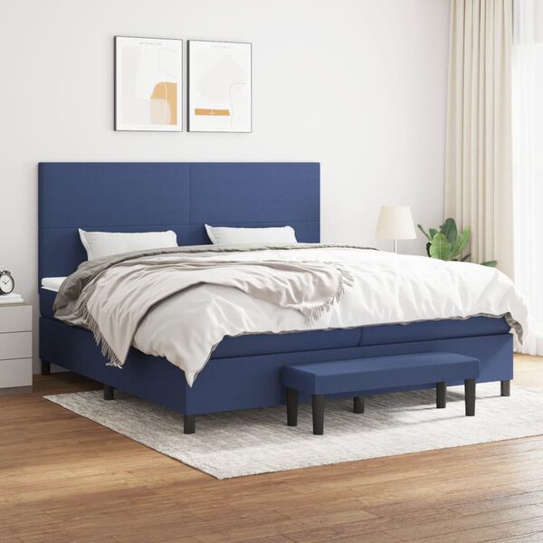 vidaXL &Kappa;&rho;&epsilon;&beta;ά&tau;&iota; Boxspring &mu;&epsilon; &Sigma;&tau;&rho;ώ&mu;&alpha; &Mu;&pi;&lambda;&epsilon; 200x200 &epsilon;&kappa;. &Upsilon;&phi;&alpha;&sigma;&mu;ά&tau;&iota;&nu;&omicron;
