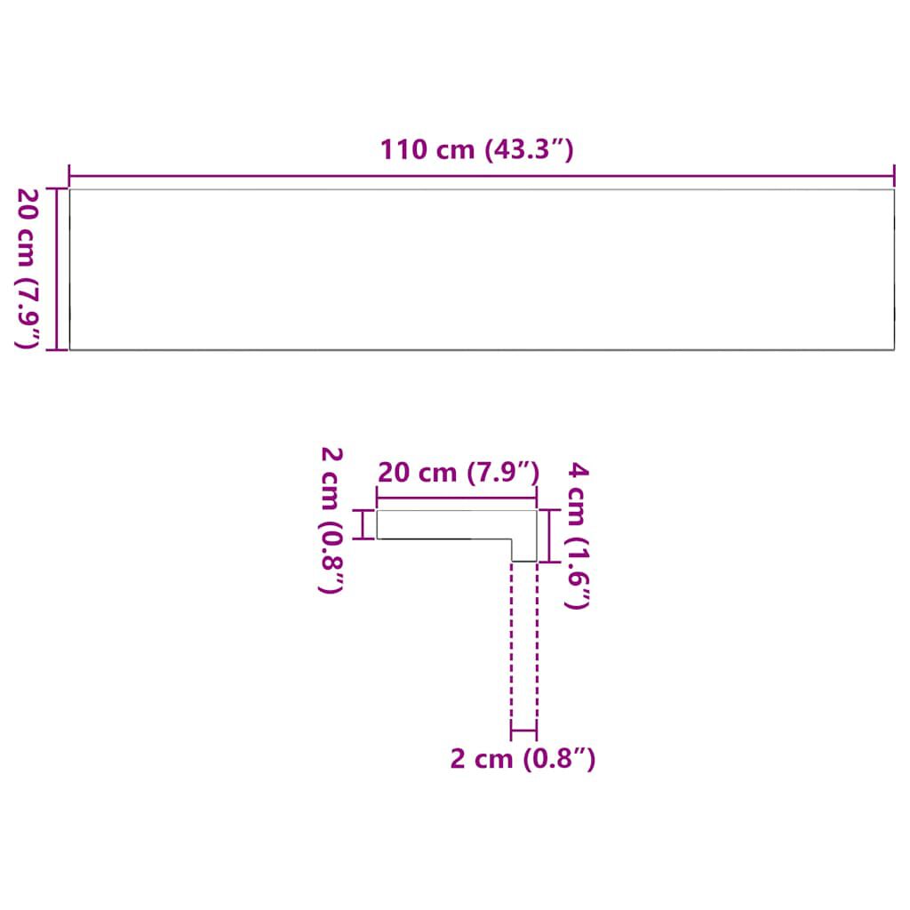 vidaXL Περβάζια παραθύρων 2 τεμ. Σκ. Καφέ 110x20x2εκ. Μασίφ Ξύλο Δρυός