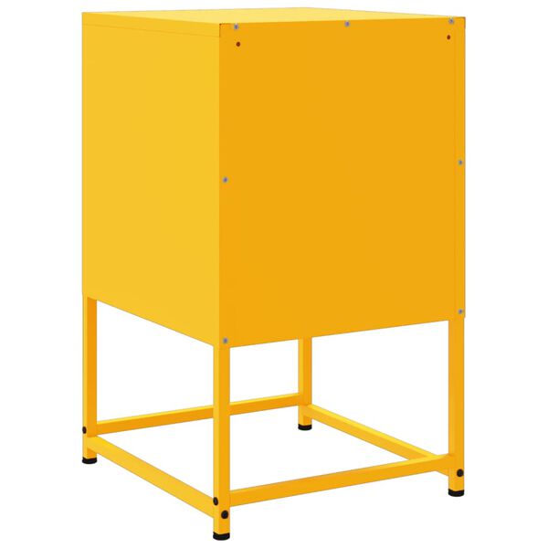 vidaXL Κομοδίνο Μουσταρδί 36x39x60,5 εκ. από Χάλυβα