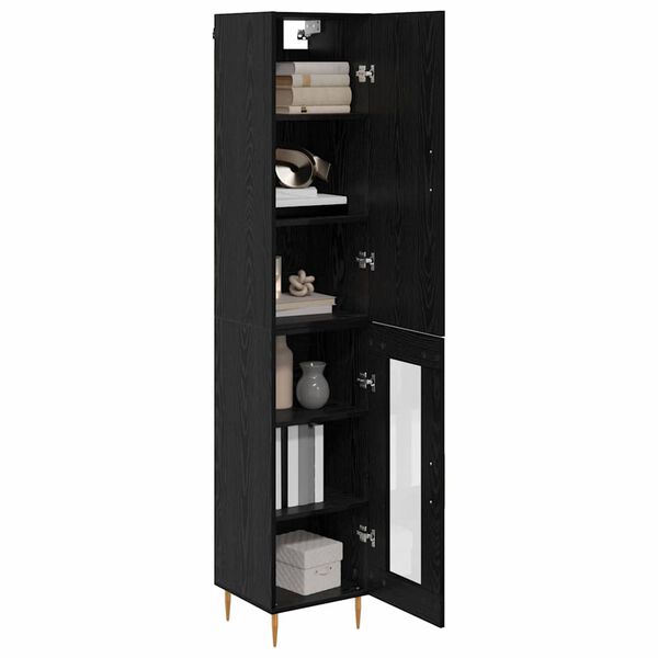 vidaXL Highboard 2 pcs &Mu;&alpha;ύ&rho;&eta; &Omicron;&xi;&upsilon;ά &Epsilon;&pi;&epsilon;&xi;&epsilon;&rho;&gamma;&alpha;&sigma;&mu;έ&nu;&omicron; &xi;ύ&lambda;&omicron;