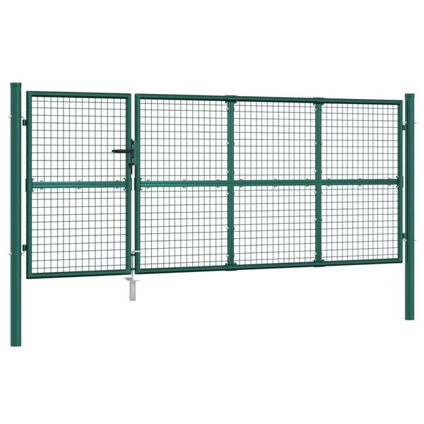 vidaXL Πόρτα Περίφραξης με Πλέγμα Πράσινη 350 x 175 εκ. Γαλβαν. Ατσάλι