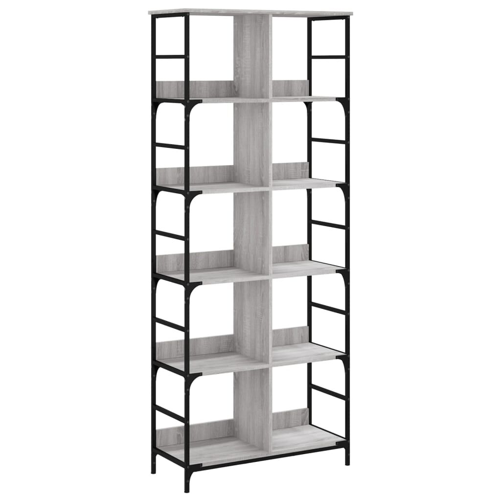 vidaXL Βιβλιοθήκη Γκρι Sonoma 78,5x33x188,5 εκ. Επεξεργασμένο Ξύλο