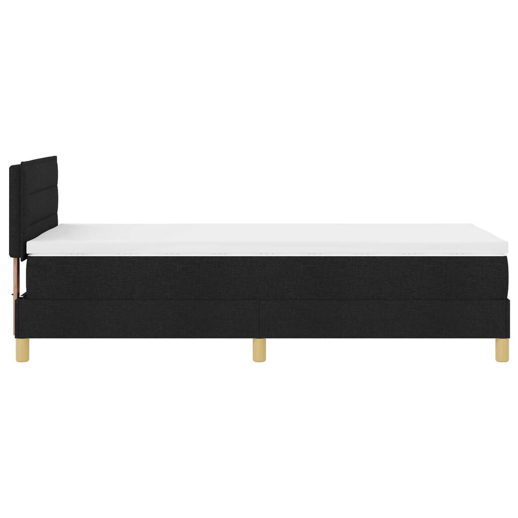 vidaXL Κρεβάτι Box Spring με Στρώμα Μαύρο 80x200 εκ Ύφασμα