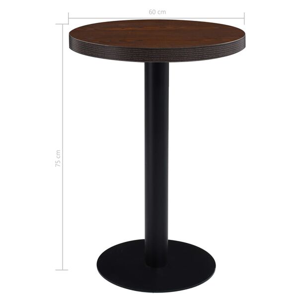 vidaXL Τραπέζι Bistro Σκούρο Καφέ 60 εκ. από MDF