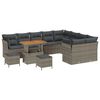 vidaXL Σετ Καναπέ Κήπου 12 pcs Γκρι συνθετικό ρατάν