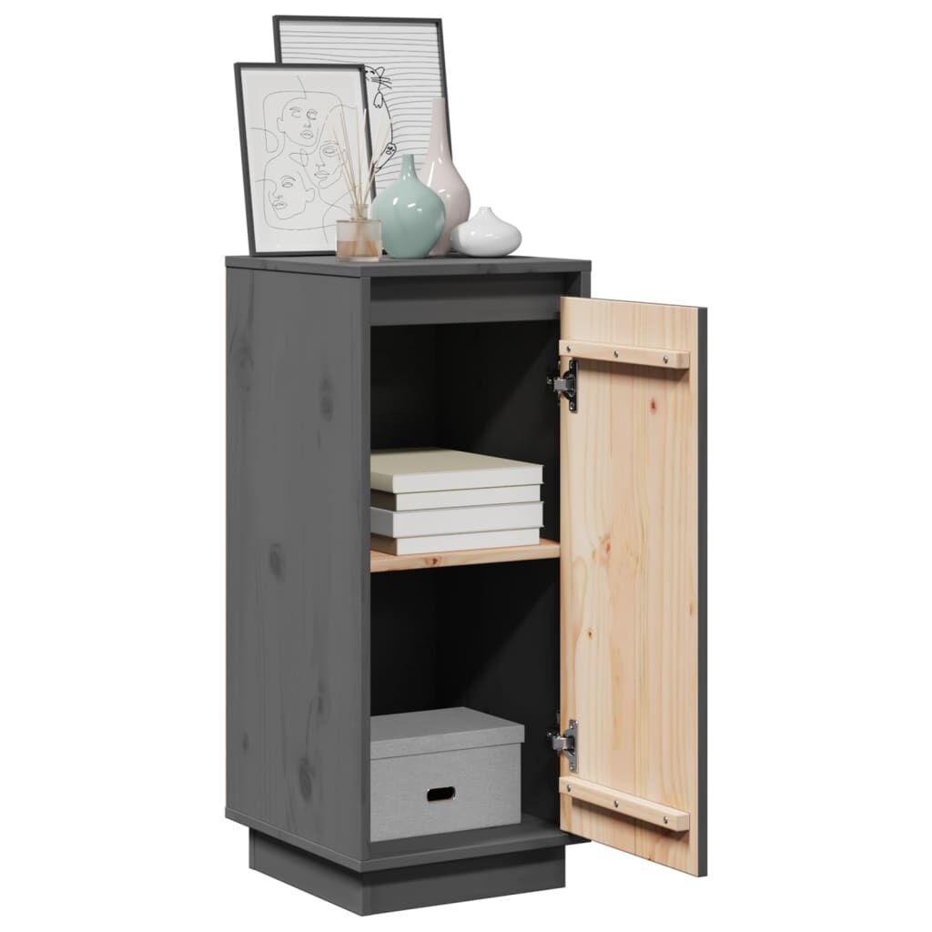 vidaXL Ντουλάπια 2 τεμ. Γκρι 31,5 x 34 x 75 εκ. από Μασίφ Ξύλο Πεύκου