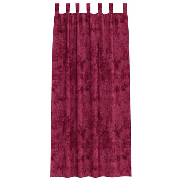 vidaXL Κουρτίνα με κουρτίνες 2 pcs Μπορντό 225 x 140 εκ. Βελούδο