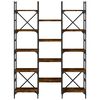 vidaXL Βιβλιοθήκη Καπνιστή Δρυς 127,5x28,5x172,5εκ. Επεξεργασμένο Ξύλο
