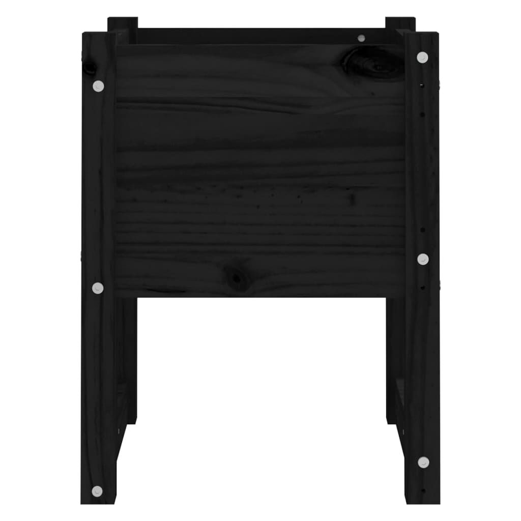 vidaXL Ζαρντινιέρες 2 τεμ. Μαύρο 40x40x52,5 εκ. από Μασίφ Ξύλο Πεύκου