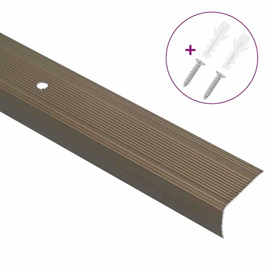 vidaXL Προστατευτικά ακμών σκάλας 10 pcs Καφέ 67 cm Αλουμίνιο