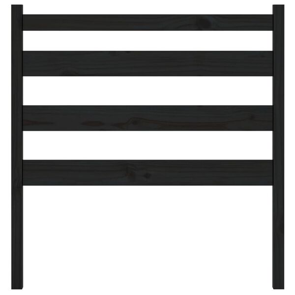 vidaXL Κεφαλάρι Κρεβατιού Μαύρο 81 x 4 x 100 εκ. από Μασίφ Ξύλο Πεύκου