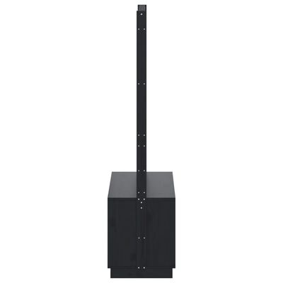 vidaXL Κρεμάστρα Ρούχων Παπουτσοθήκη Μαύρη 113x40x157,5 εκ Μασίφ Πεύκο