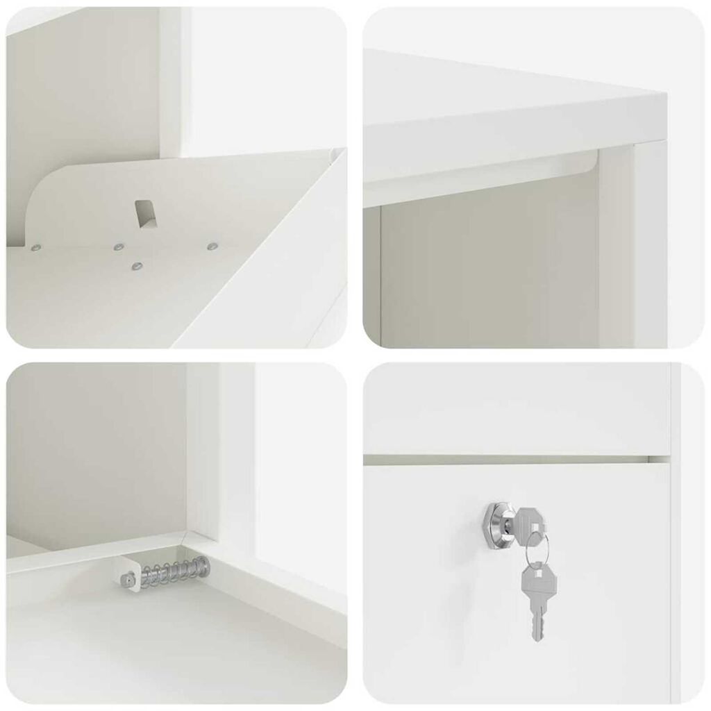 vidaXL Γραμματοκιβώτιο για Πακέτα Λευκό 44x22x82 εκ. Χάλυβας