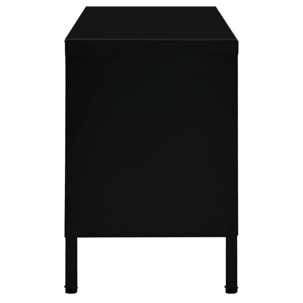 vidaXL Έπιπλο Τηλεόρασης Μαύρο 90 x 30 x 44 εκ. από Ατσάλι και Γυαλί